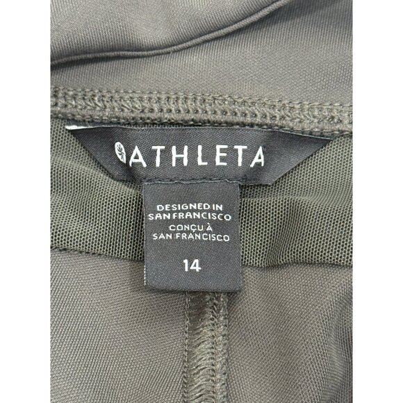 Athleta Headland Hybrid Cargo Joggers Leggings Green Zipper Pocket Women Size 14 - Picture 4 of 10